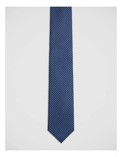 Ambrose Spot Silk 7Cm Tie in Navy/Blue