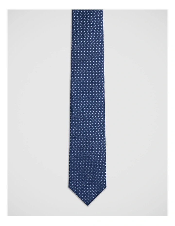 Ambrose Spot Silk 7Cm Tie in Navy/Blue image 1