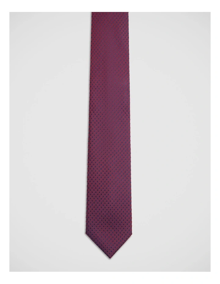 Ambrose Spot Silk 7Cm Tie in Red/Navy image 1