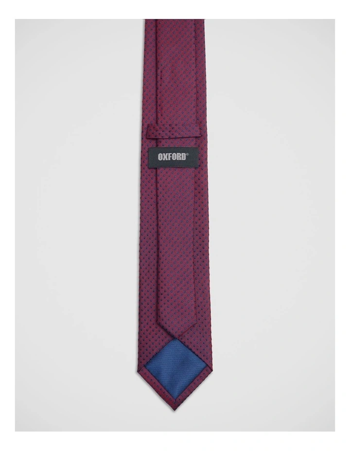 Ambrose Spot Silk 7Cm Tie in Red/Navy image 3