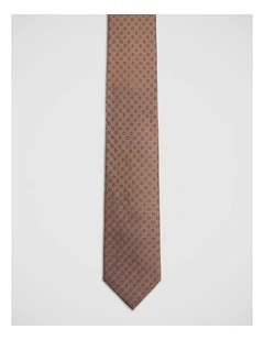 Xavier Silk 7Cm Tie in Copper/Blue