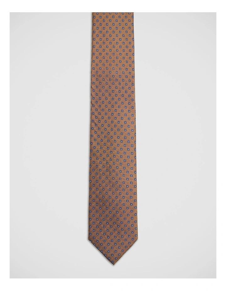 Xavier Silk 7Cm Tie in Copper/Blue image 1