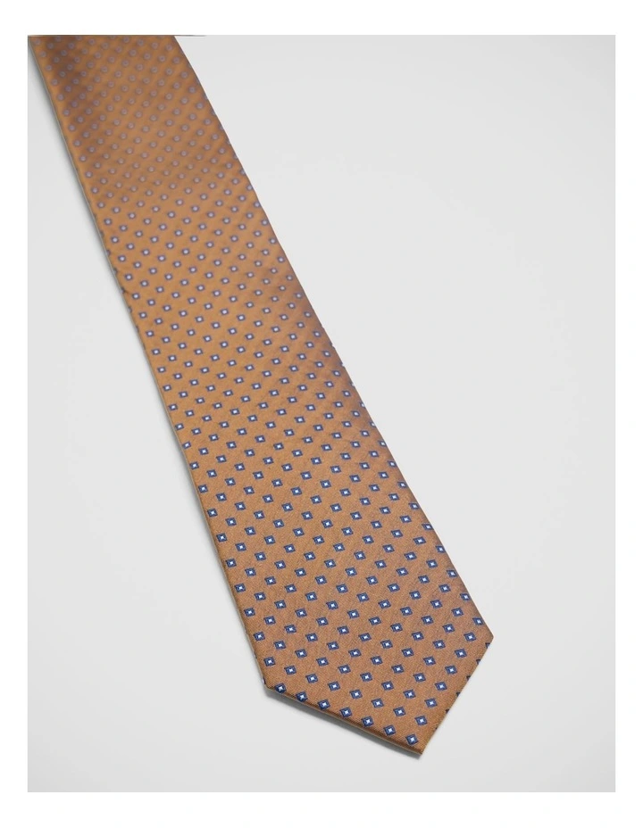 Xavier Silk 7Cm Tie in Copper/Blue image 2
