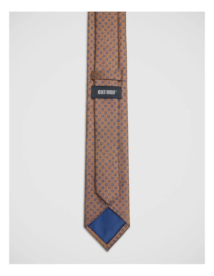 Xavier Silk 7Cm Tie in Copper/Blue image 3