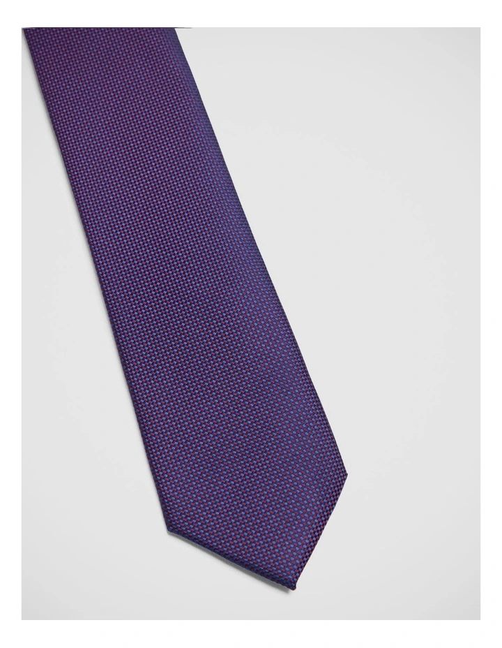 Soren Grid Silk 7Cm Tie in Blue/Red image 2