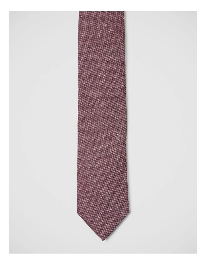 Leary Wool/Linen 7Cm Tie in Burgundy image 1