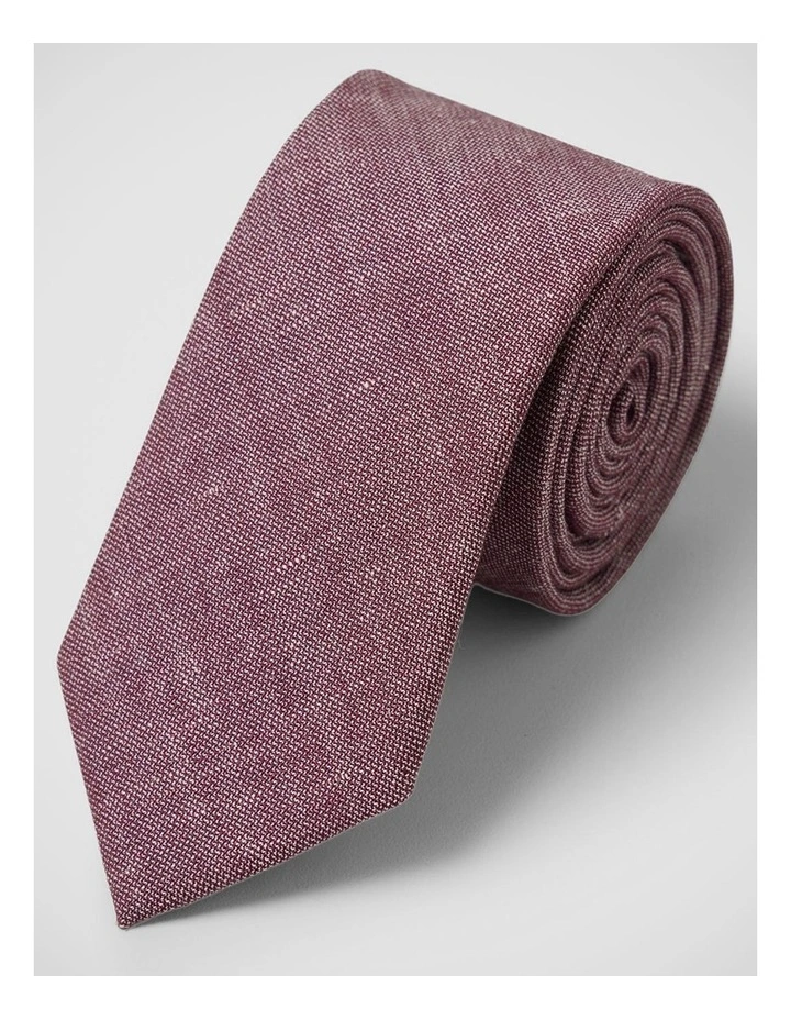 Leary Wool/Linen 7Cm Tie in Burgundy image 4