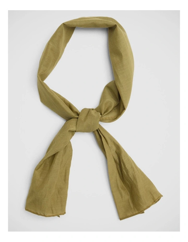 Franz Cotton/Silk Scarf in Khaki image 1