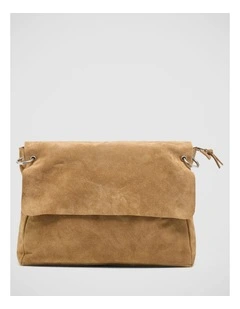 Pivart Suede Satchel Bag in Nutmeg