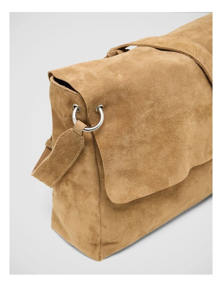 Pivart Suede Satchel Bag in Nutmeg image 4