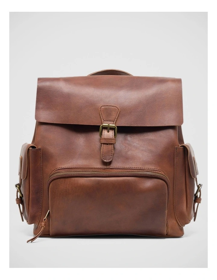 Odyssey Leather Backpack in Chestnut image 1