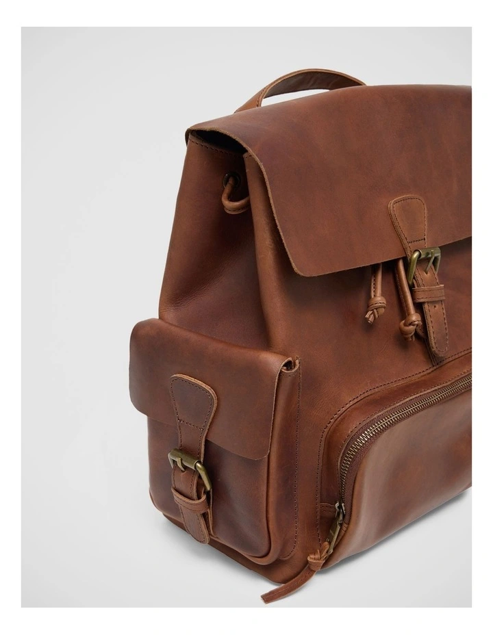 Odyssey Leather Backpack in Chestnut image 3