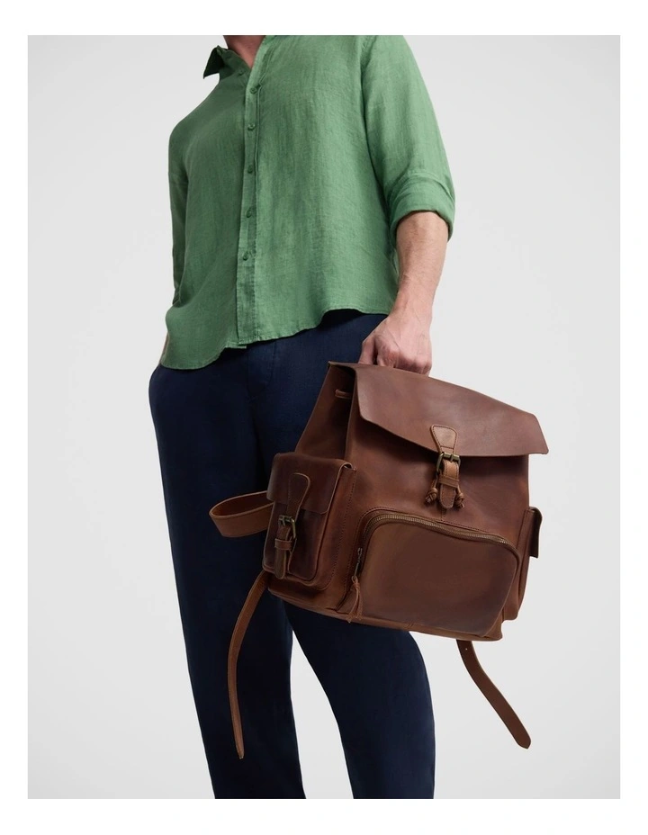 Odyssey Leather Backpack in Chestnut image 5