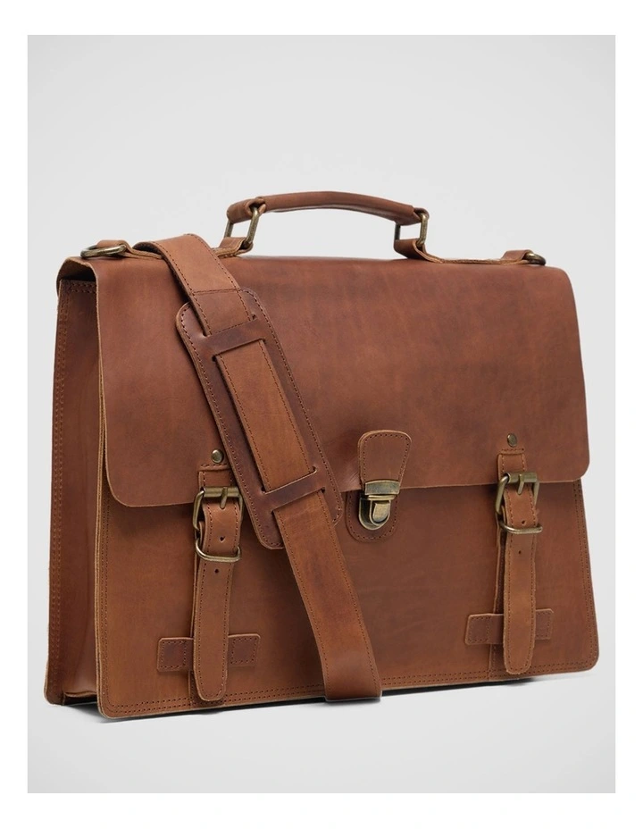 Odyssey Leather Briefcase in Chestnut image 2