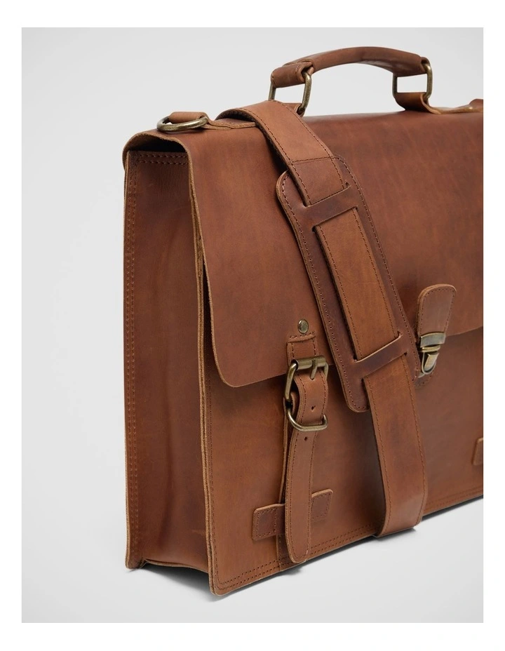 Odyssey Leather Briefcase in Chestnut image 4