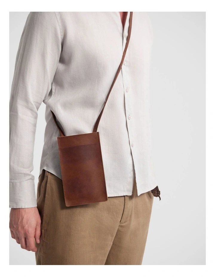 Odyssey Leather Lanyard Pouch in Chestnut image 2