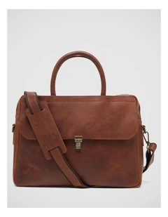 Bartell Leather Briefcase in Chestnut