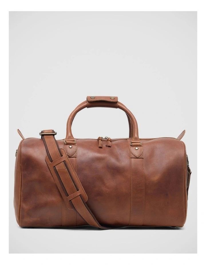 Bartell Leather Weekender Bag in Chestnut image 2