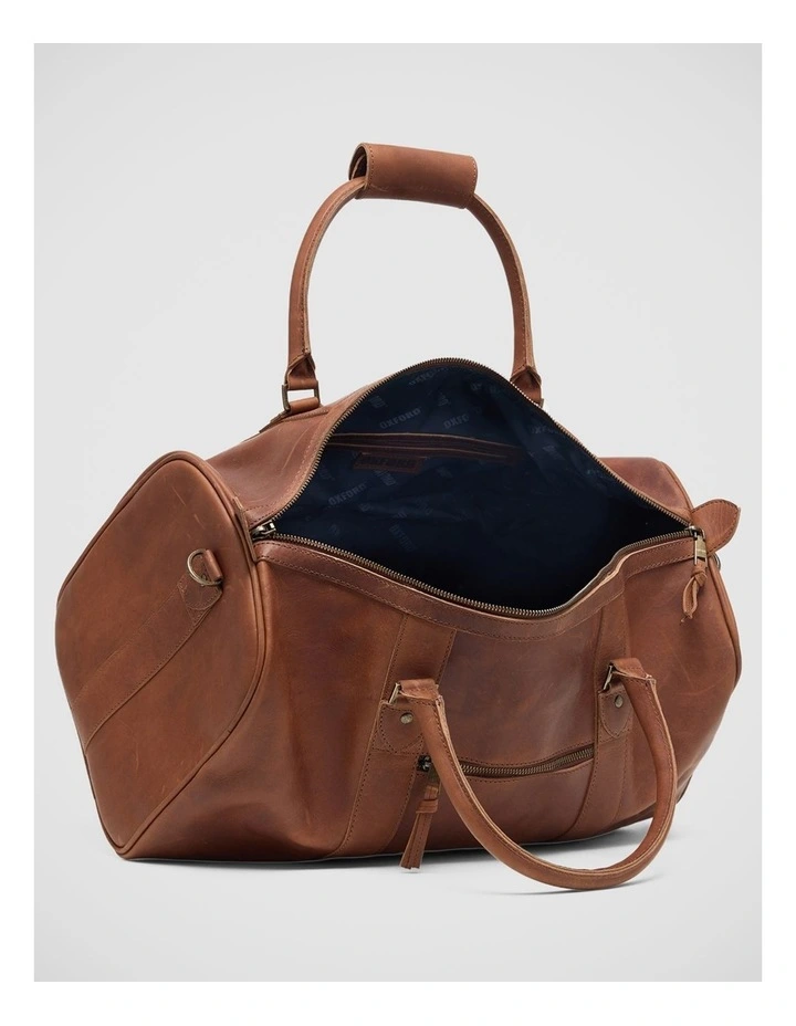 Bartell Leather Weekender Bag in Chestnut image 4