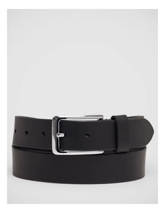 Deane Mens Leather Belt in Black