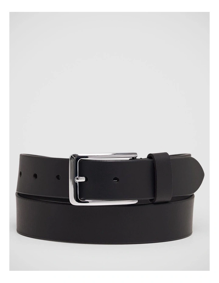 Deane Mens Leather Belt in Black image 1