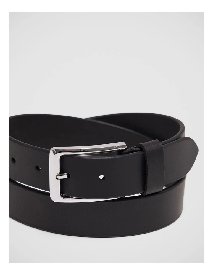 Deane Mens Leather Belt in Black image 2