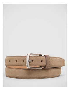 Cameron Mens Suede Leather Belt in Taupe