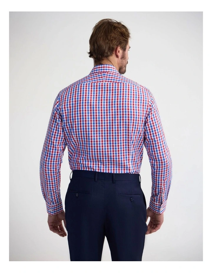 Beckton Slim Fit Cotton Shirt in Red image 4