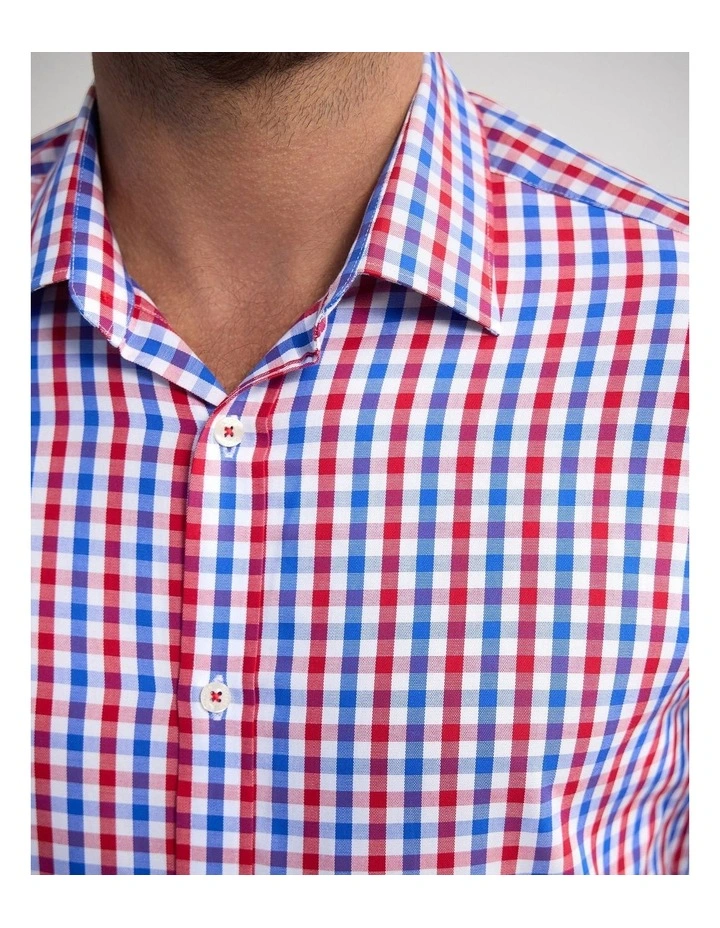 Beckton Slim Fit Cotton Shirt in Red image 6
