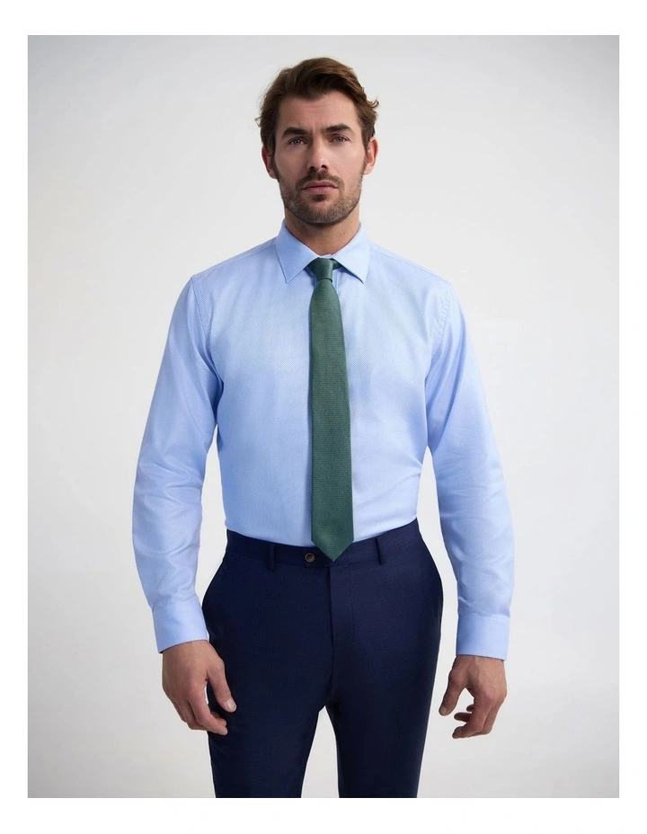 Regent Classic Fit Cotton Shirt in Sky Blue/White image 1