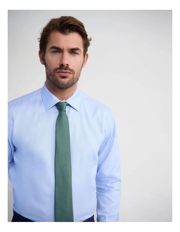 Regent Classic Fit Cotton Shirt in Sky Blue/White image 2
