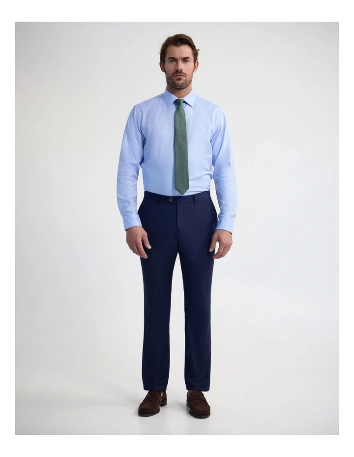 Regent Classic Fit Cotton Shirt in Sky Blue/White image 5