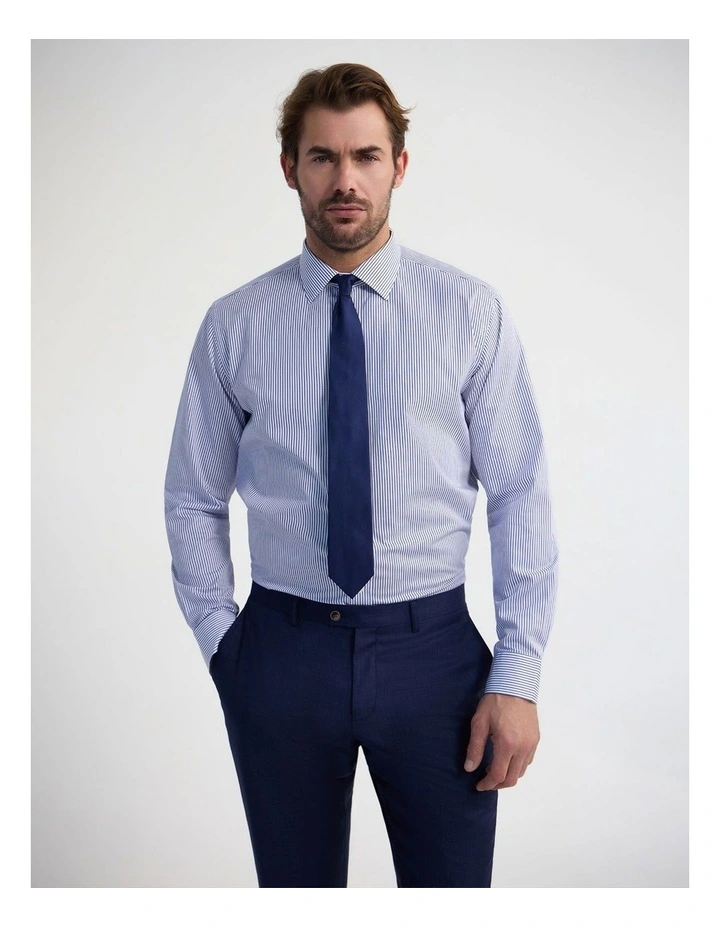 Islington Classic Fit Shirt in Navy Stripe image 1