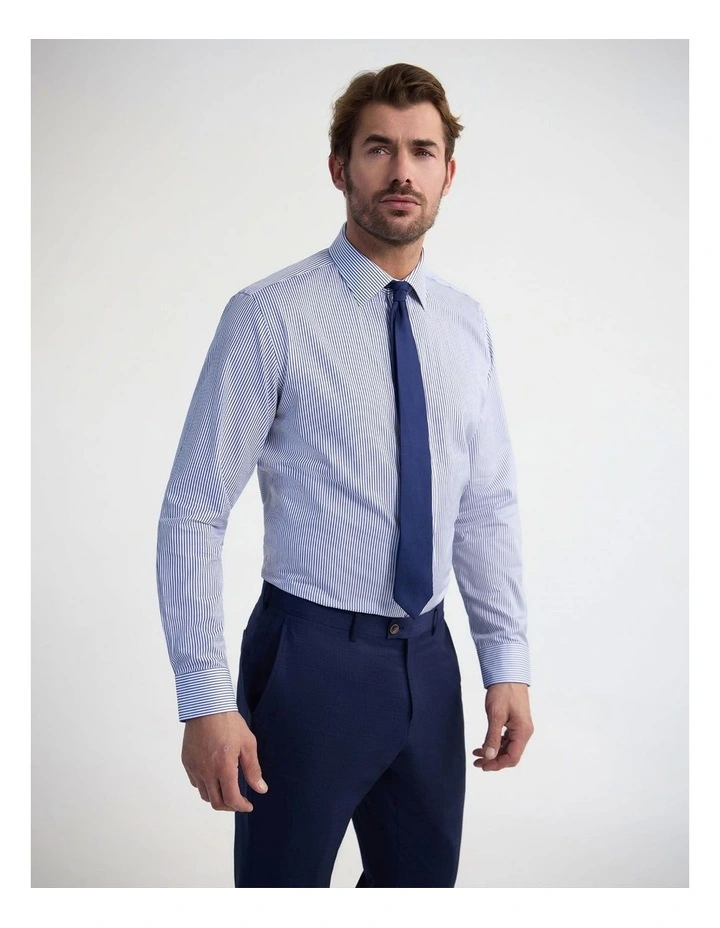 Islington Classic Fit Shirt in Navy Stripe image 3