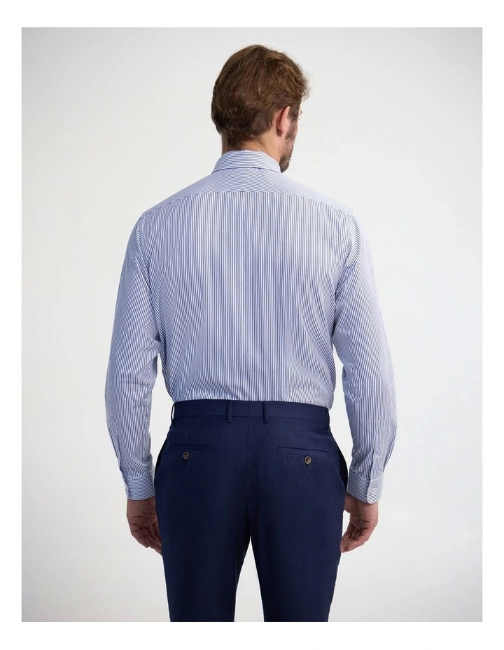 Islington Classic Fit Shirt in Navy Stripe image 4