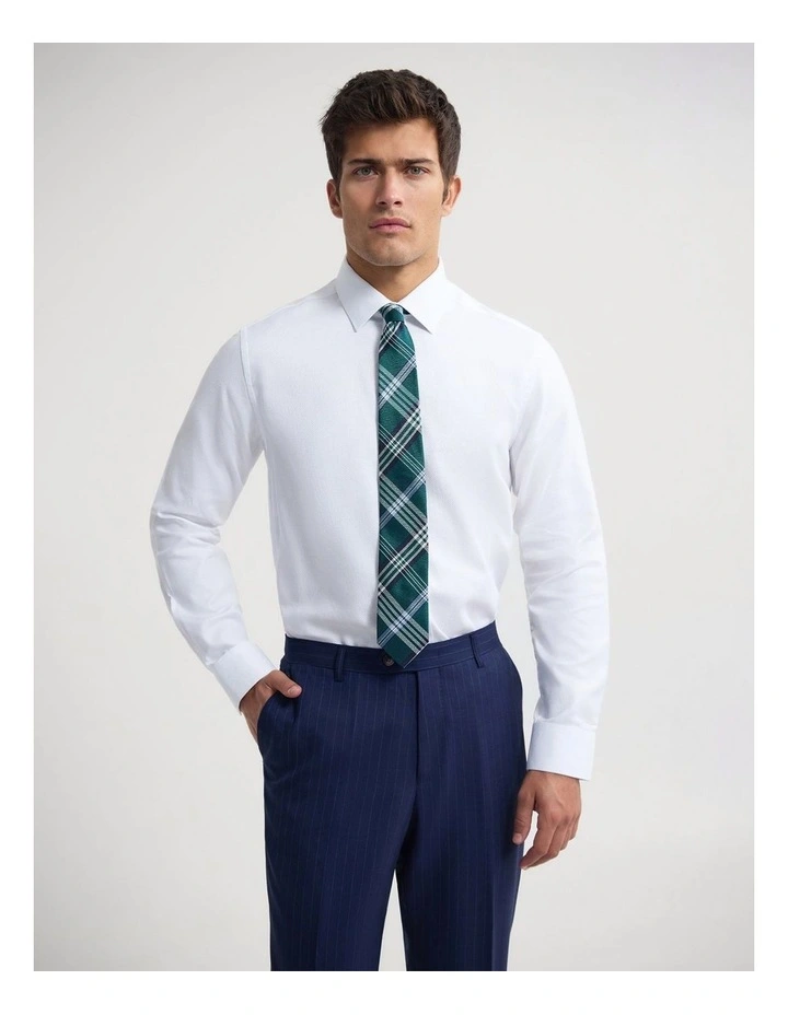 Beckton Slim Fit Cotton Shirt in White image 1