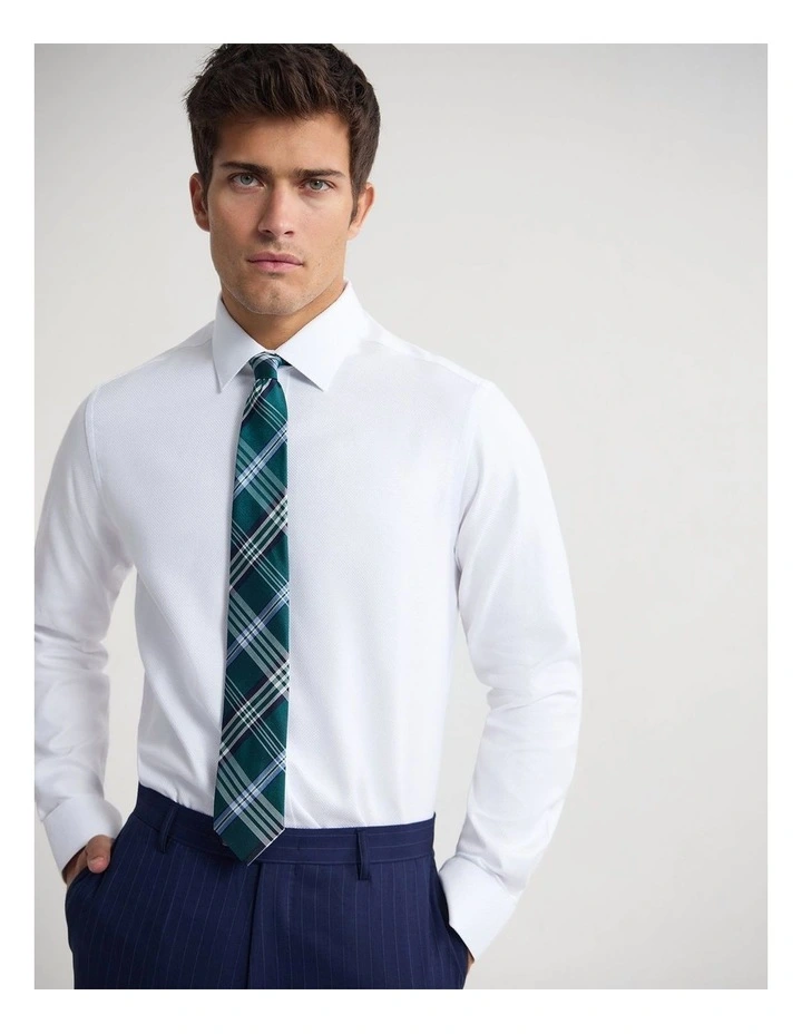 Beckton Slim Fit Cotton Shirt in White image 2