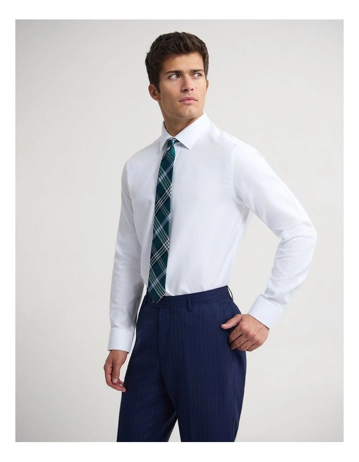 Beckton Slim Fit Cotton Shirt in White image 3