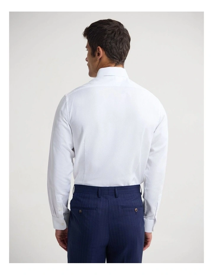 Beckton Slim Fit Cotton Shirt in White image 4