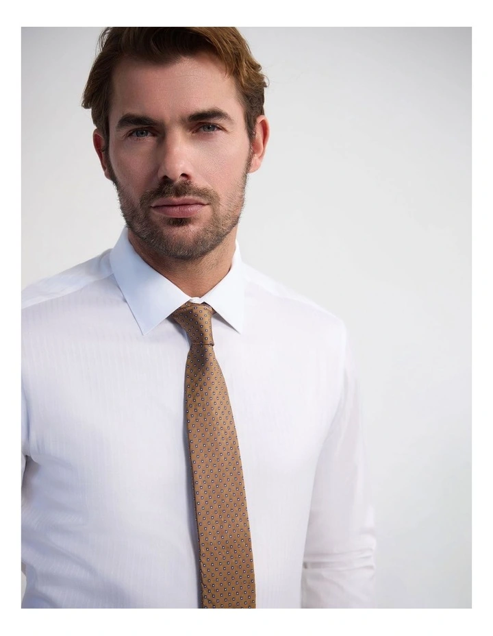 Beckton Slim Fit Cotton Luxury Shirt in White image 2