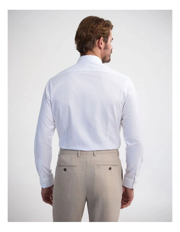 Beckton Slim Fit Cotton Luxury Shirt in White image 4