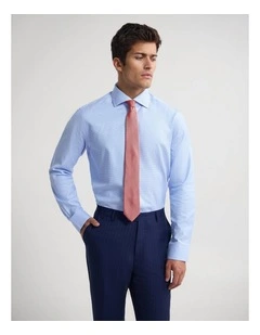 Trafalgar Slim Fit Cotton Luxury Shirt in Blue