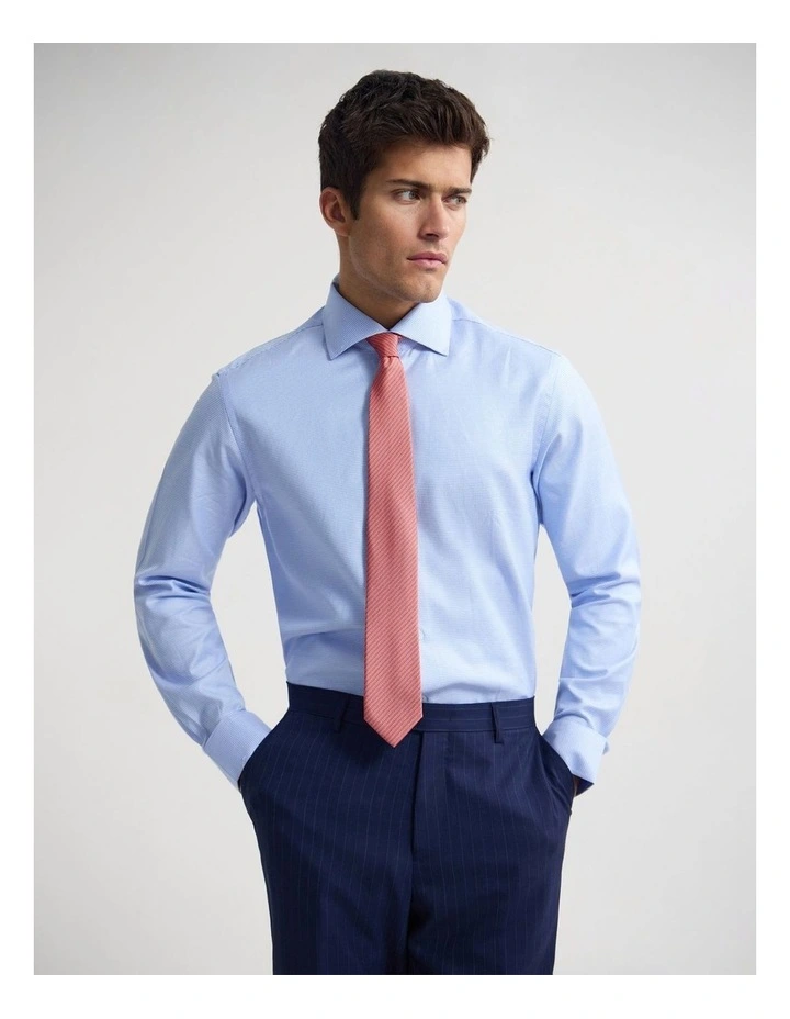 Trafalgar Slim Fit Cotton Luxury Shirt in Blue image 2