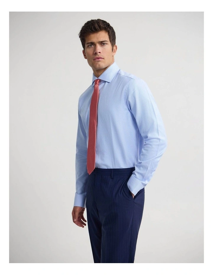 Trafalgar Slim Fit Cotton Luxury Shirt in Blue image 3