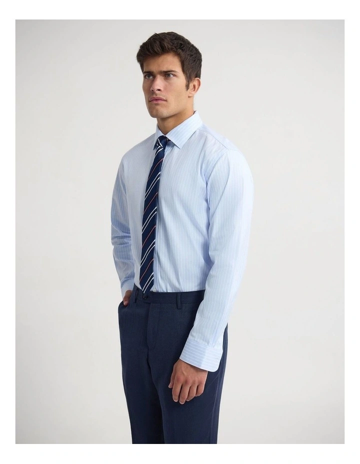 Islington Classic Fit Cotton Luxury Shirt in Sky Stripe image 2
