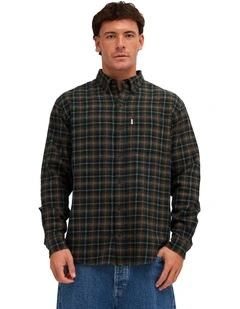 Benson Long Sleeve Shirt In Flint Black