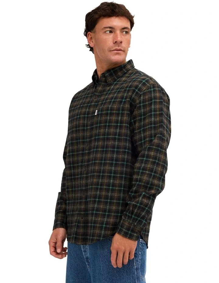Benson Long Sleeve Shirt In Flint Black image 3