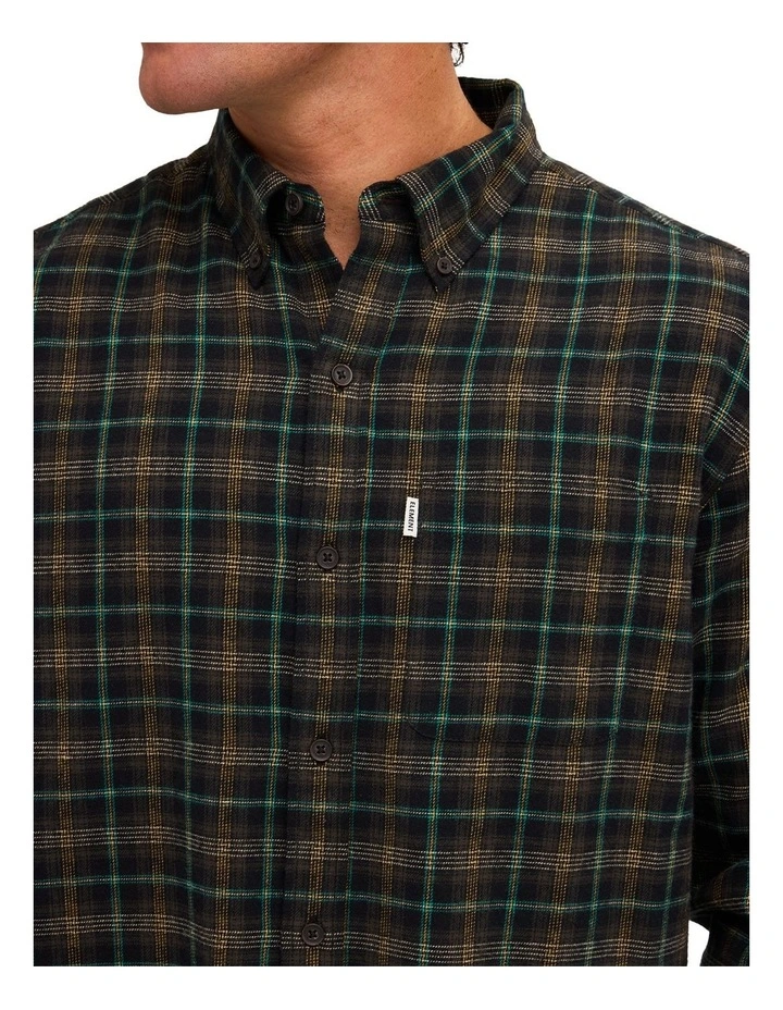 Benson Long Sleeve Shirt In Flint Black image 4