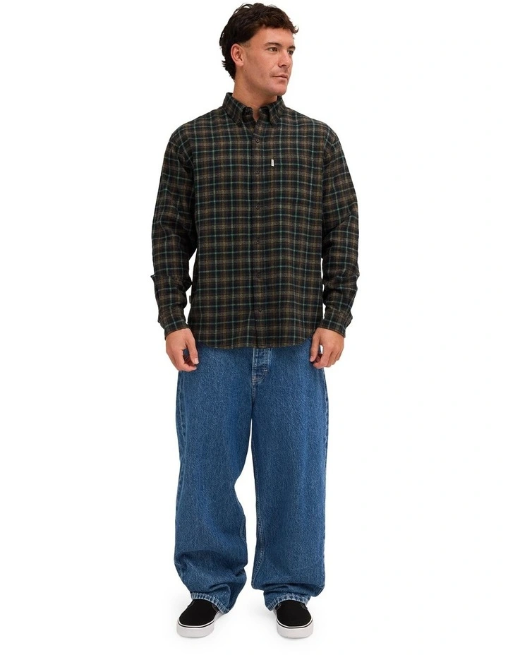Benson Long Sleeve Shirt In Flint Black image 5