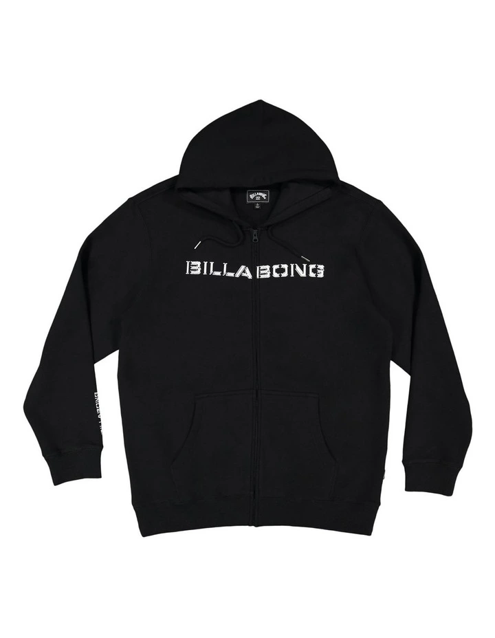 Chrome Zip Up Hoodie in Black image 1
